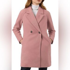 Allegra K Double-Breasted Pea Coat